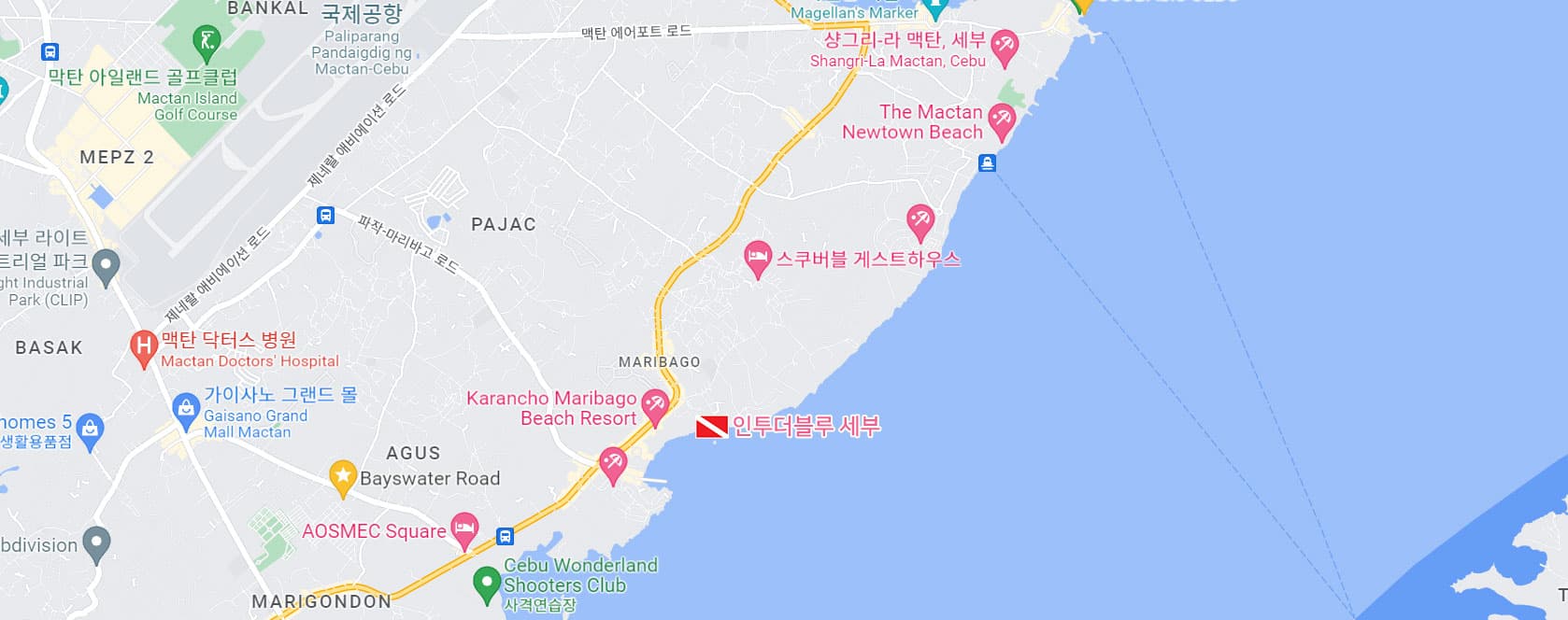 인투블 세부 위치 지도